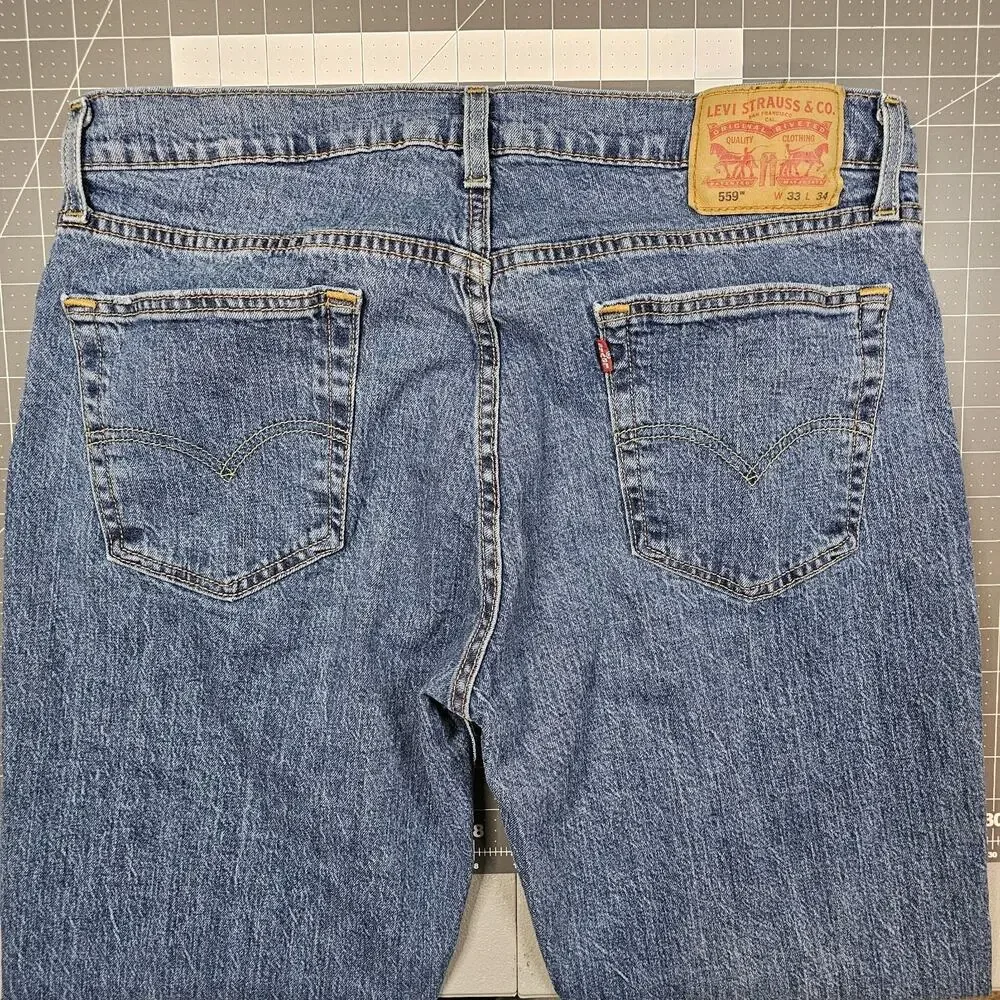 Levis 559 Jeans 33x34 Blue Loose Relaxed Baggy Straight Y2K Streetwear Workwear